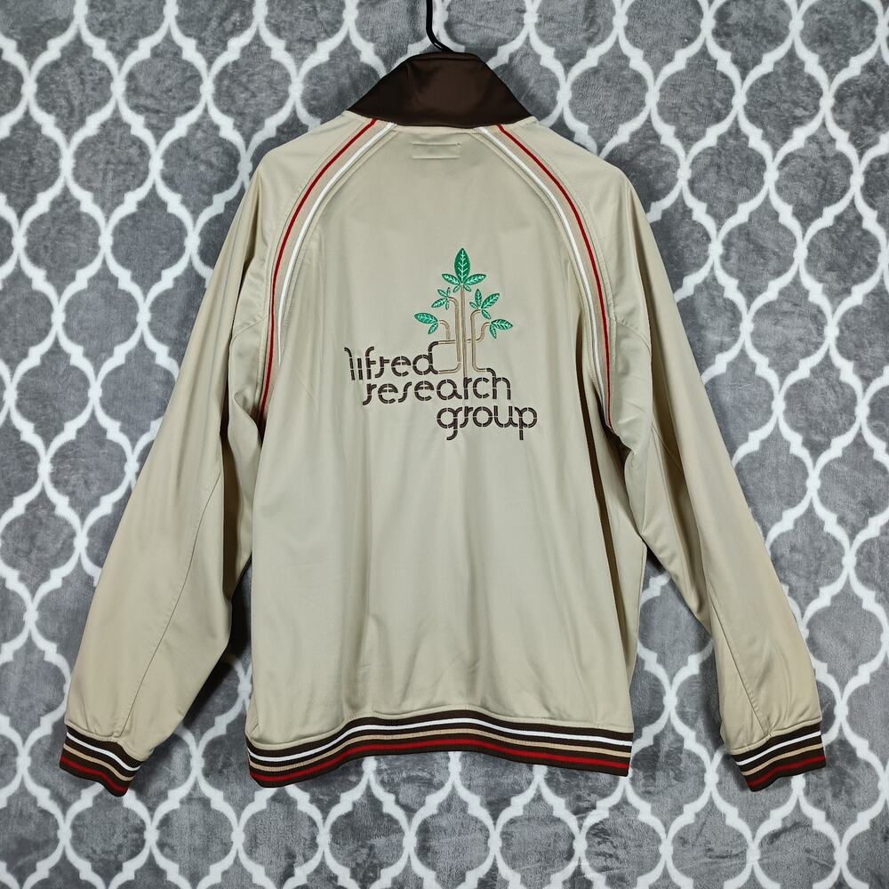 LRG Lifted Research Group Track Jacket Men‎ Medium Tan Full Zip Stripe